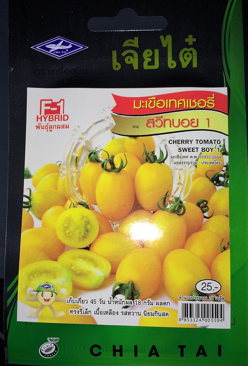 [HCM]Hạt giống cà chua cherry vàng Thái Lan Sweet Boy 1 gói 28 hạt