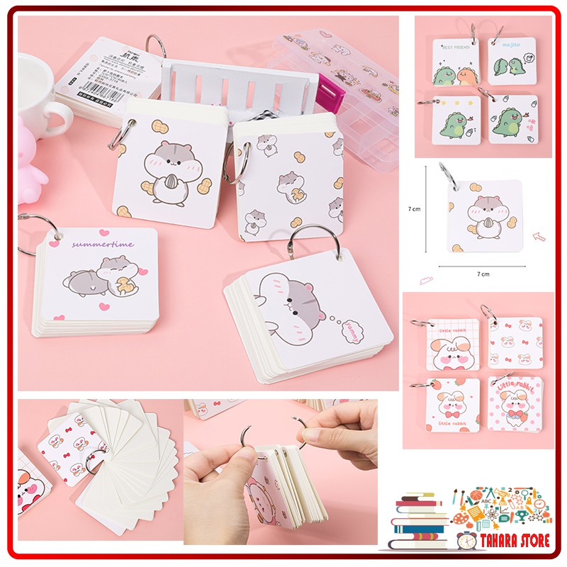 Flashcard Cute Học Từ Vựng Có Khoen Treo