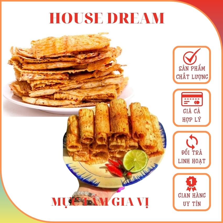 [HÀNG MỚI 1KG] Mực Tẩm Gia Vị, Mực Tẩm Xé Sợi, Mực Tẩm Nước Dừa, Mực Cán Miếng Tẩm Gia Vị, Mực Khô Miếng To Dày Thơm Ngọt, Chuẩn Vị Nha Trang, Bán Tại HOUSE DREAM.