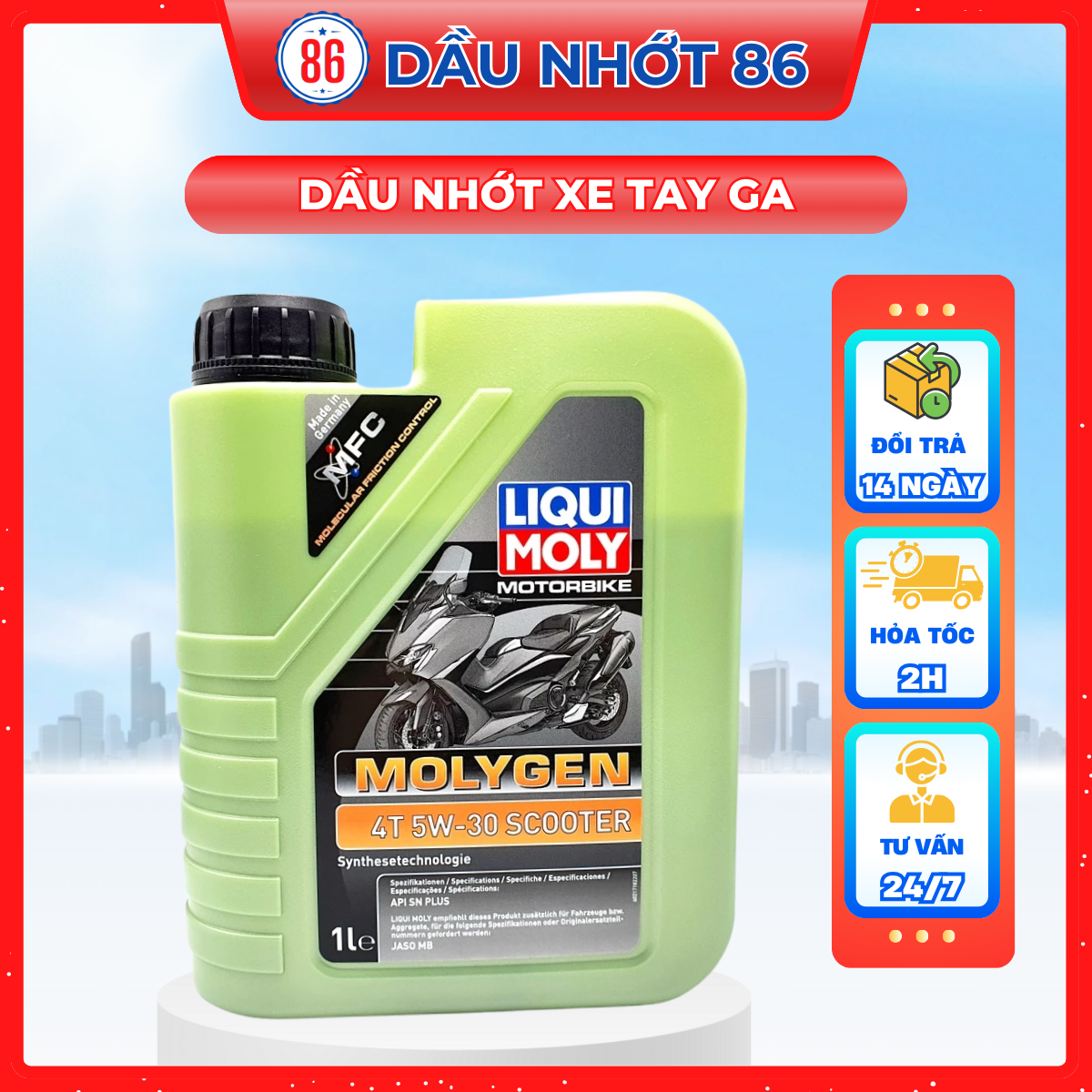 Liqui Moly Molygen Scooter Nhớt tổng hợp cao cấp cho xe tay ga - Sản xuất tại Đức