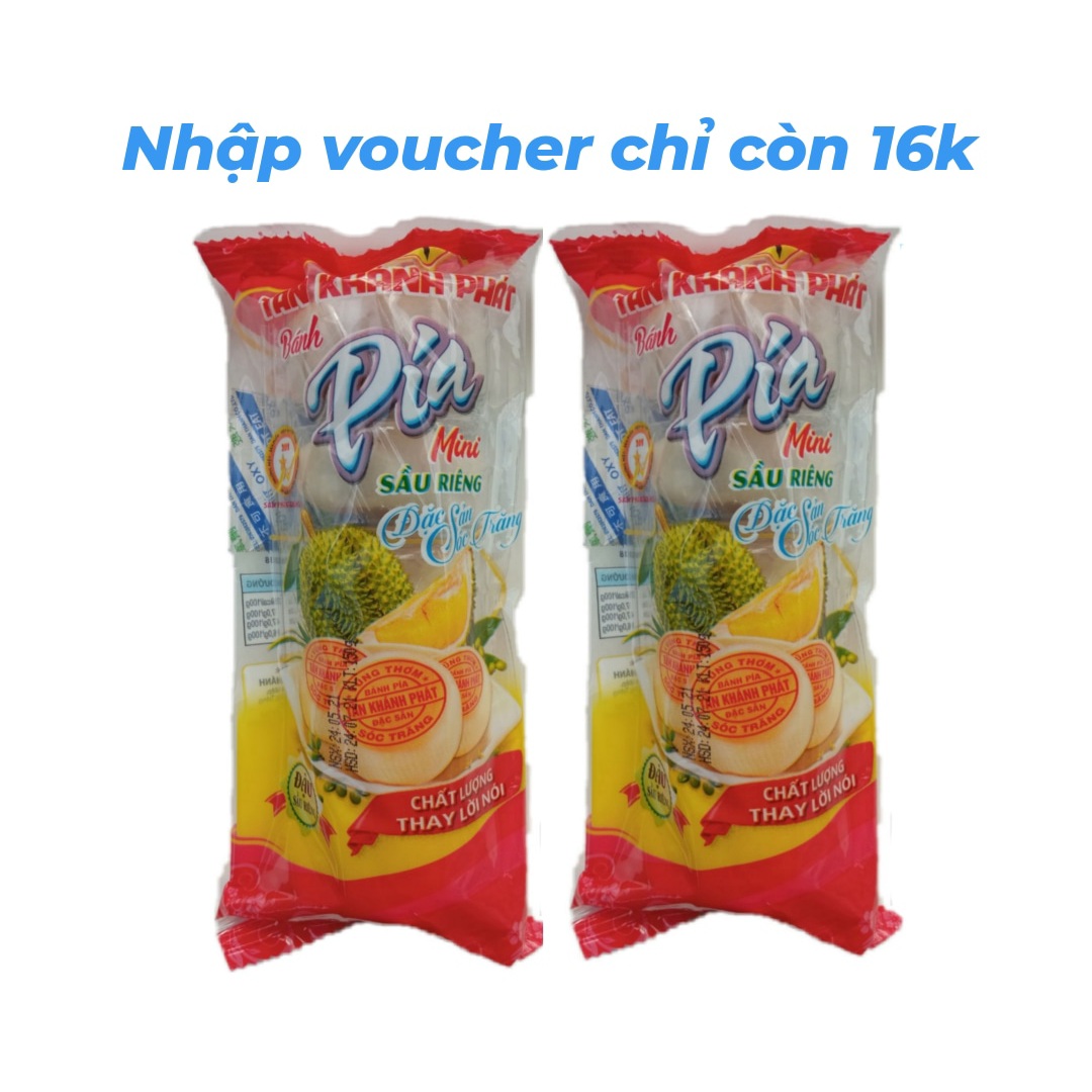 2 cây bánh pía đậu xanh sầu riêng tân phúc khánh siêu ngon( cây 5 cái pía đỏ)