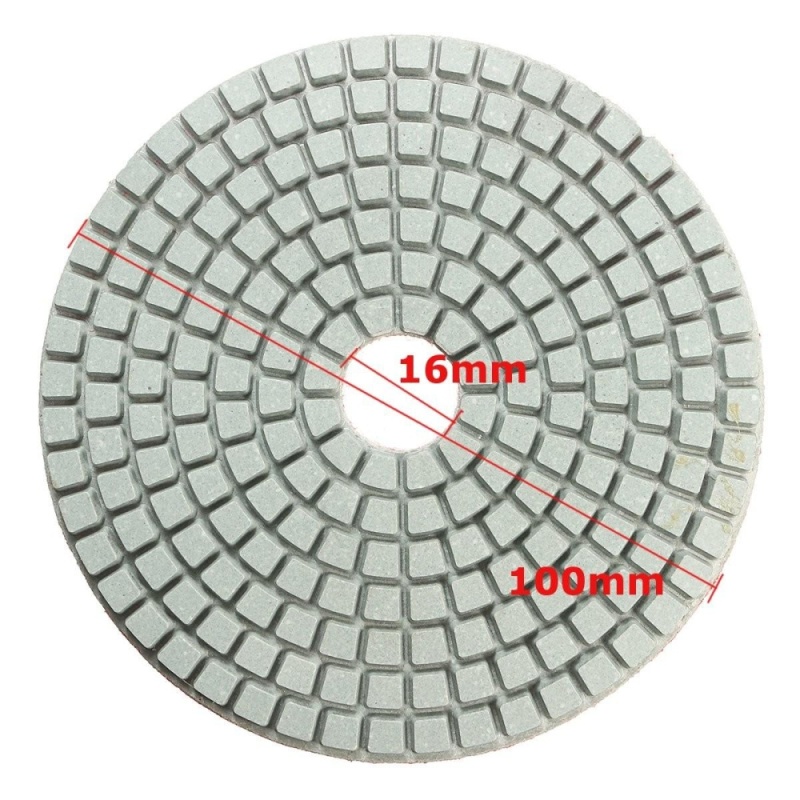 100mm (4) Wet Diamond polishing pads Granite Marble 7 pad set - intl