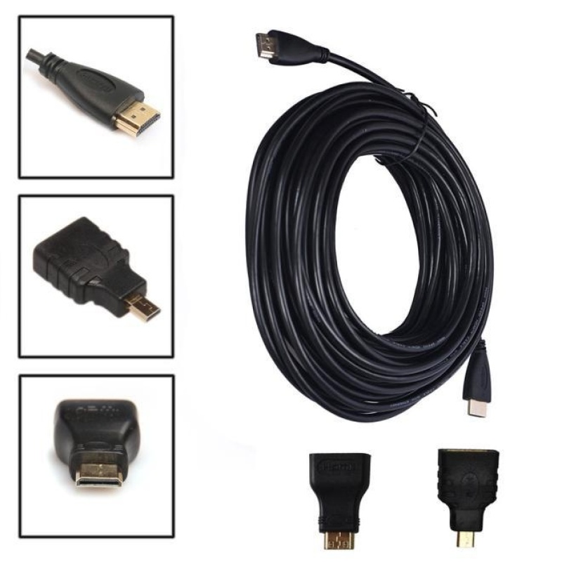 Bảng giá 10M 3in1 HDMI to HDMI/Mini/Micro HDMI Adaptor Cable Kit HD for
Tablet PC TV - intl