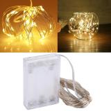 10m 6w 100 leds smd 0603 ip65 waterproof 3 x aa batteries box silver wire string light fairy lamp decorative light, dc 5v - intl