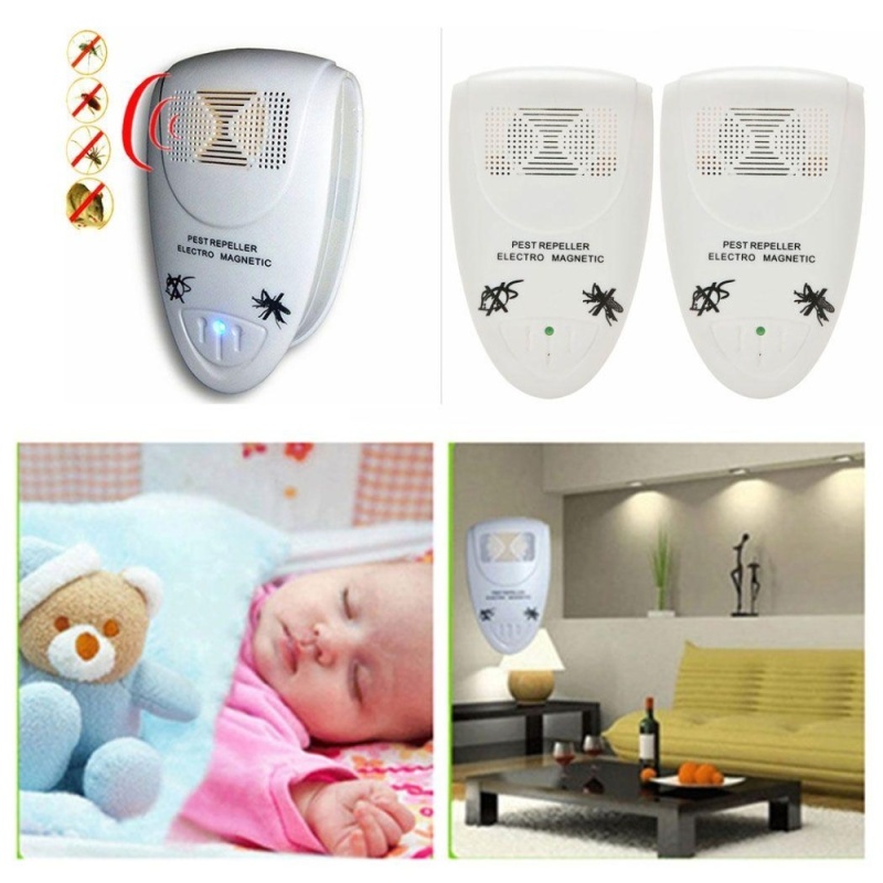 Bảng giá Mua 2 x Electronic Plug In Ultrasonic Pest Fly Mice Rat Ultrasonic Insect Repellent - intl