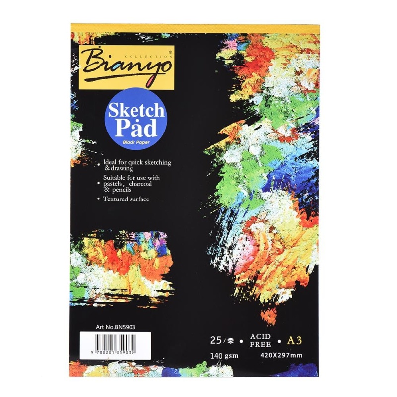 Mua 25 Sheets A3 Black Sketch Notepad Cardboard Paper Book Notebook for Painting Drawing Graffiti Diary Creative Gift for Children - intl
