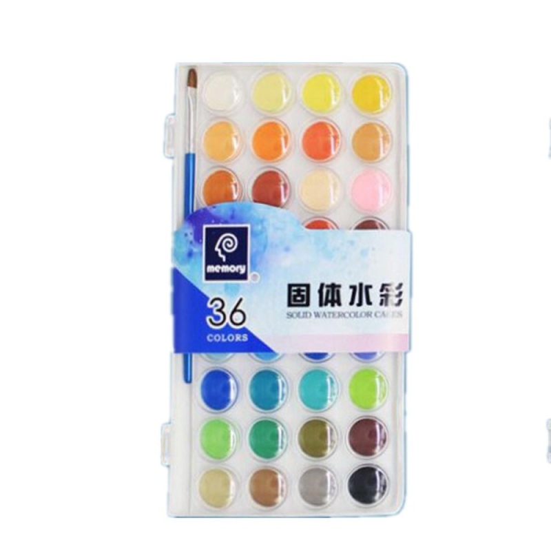 Mua 36 Colors Fundamental Water Color Pan Set Non-Toxic Artist Cake Paint Brush Kits