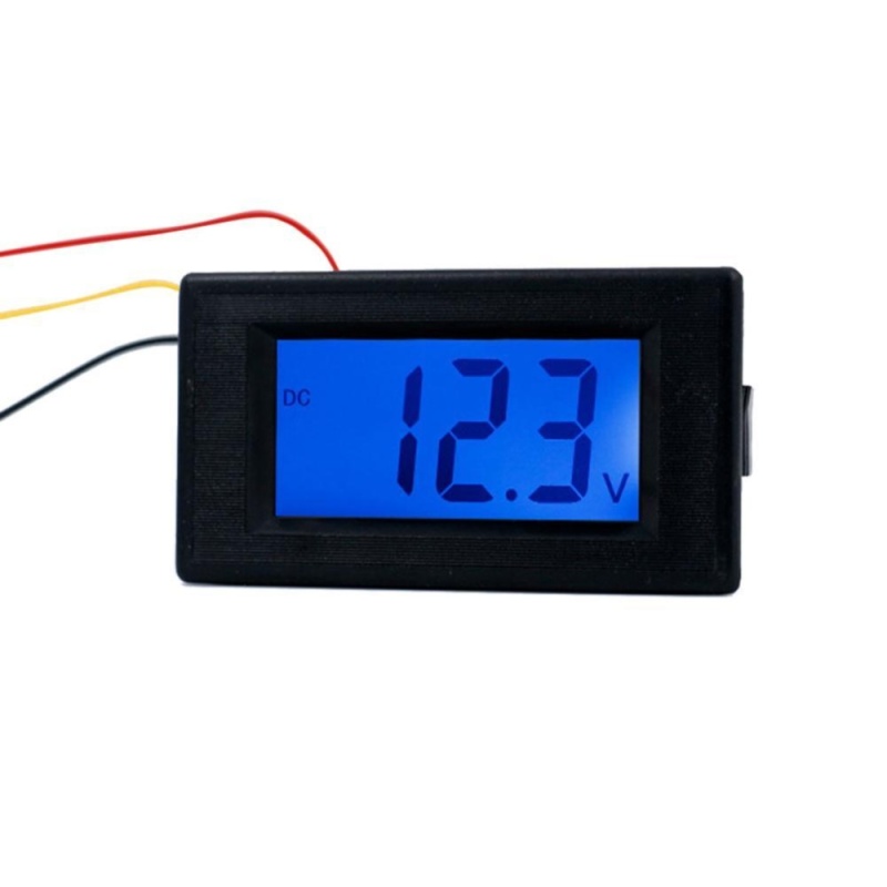 Bảng giá 4-30V/0-100V 2/3 Line Digital Voltage Meter Blue LCD Backlit Panel Monitor(Black)-0-100V - intl