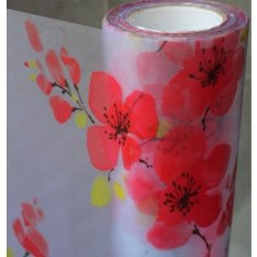 5m giấy dán kính hoa mai đỏ - khổ rộng 0.45m