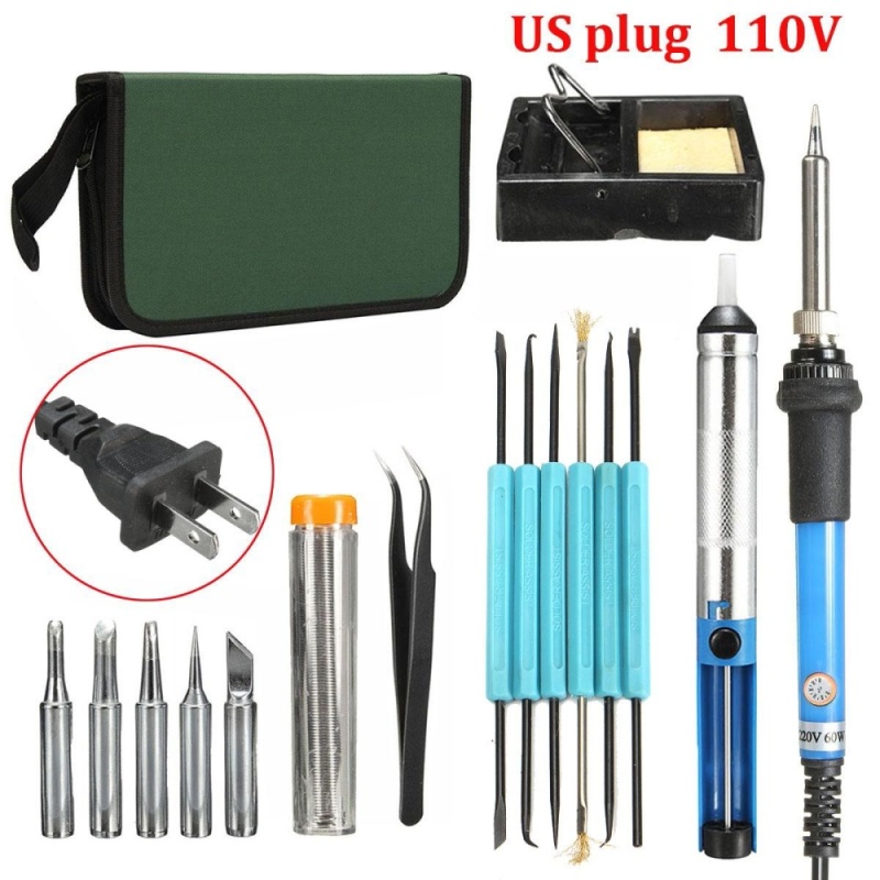 Bảng giá Mua 60W Adjustable Electric Temperature Gun Welding Soldering Iron Tool
Kit Set New - intl