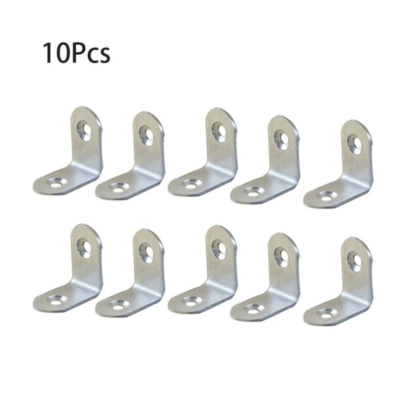 Allwin 10Pcs Stainless Steel Angle Corner Right Angle Bracket Furniture Fittings - intl