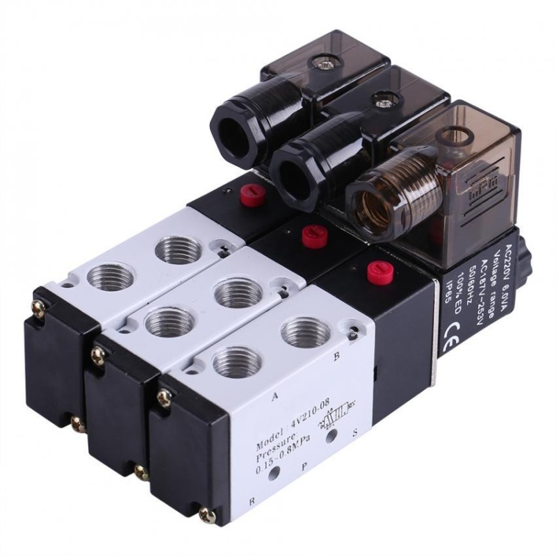 Bảng giá Mua Aluminum Alloy 5 Way 2 Position Normally Closed Pneumatic Electric Air Solenoid Valve DC12V - intl