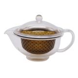 Ấm pha trà nhựa trong nâu 280ml Nhật Bản