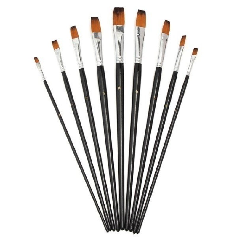 Mua Artists Paint Brush Set Acrylic Watercolor Brush Round Pointed Tip Nylon Hair (Flat Pointed) - intl