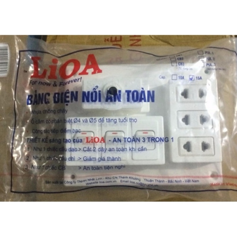 Bảng giá Mua Bảng Điện Nổi An Toàn lioa 3 Trong 1 - BCB15A3C - 3 CÔNG TẮC