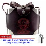 BÌnh đựng rượu 1 lít bằng inox 304 không rỉ sét tặng kèm bình móc khóa độc đáo