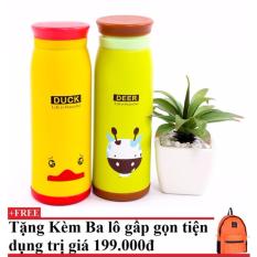 Bình giữ nhiệt hàn quốc cao cấp dung tích 500ml deer chodeal24h + tặng kèm balo du lịch gấp gọn