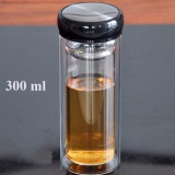 Bình thủy tinh giữ nhiệt cao cấp 2 lớp, bình pha trà, bình cà phê 300 ml