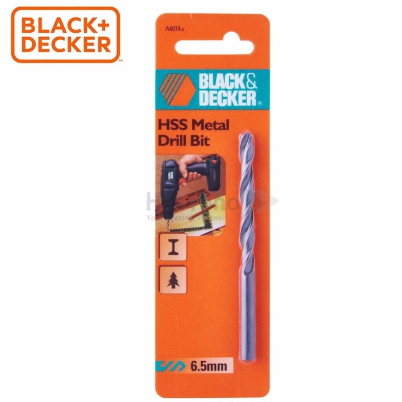 BLACK+DECKER - A8074 Mũi khoan sắt HSS 6.5mm
