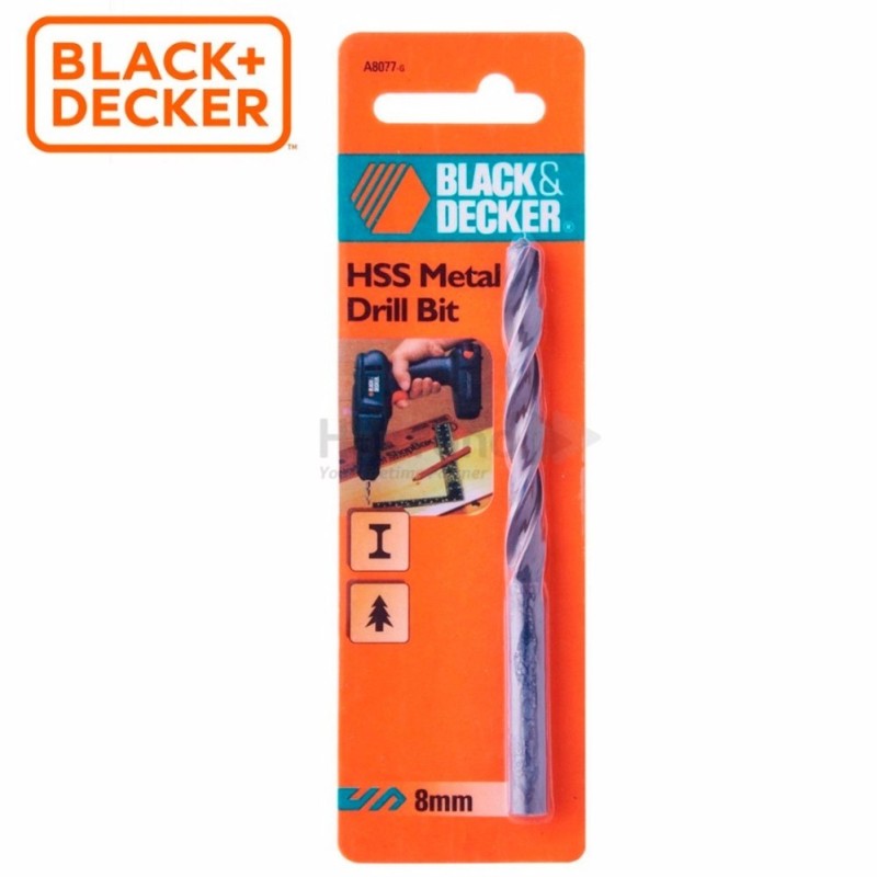 BLACK+DECKER - A8077 Mũi khoan sắt HSS 8mm