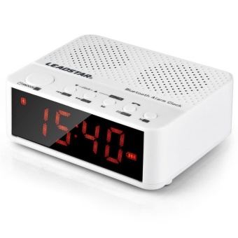 Bluetooth Wireless Speaker with Alarm Clock. Radio. Memory Card.USB(White) - intl