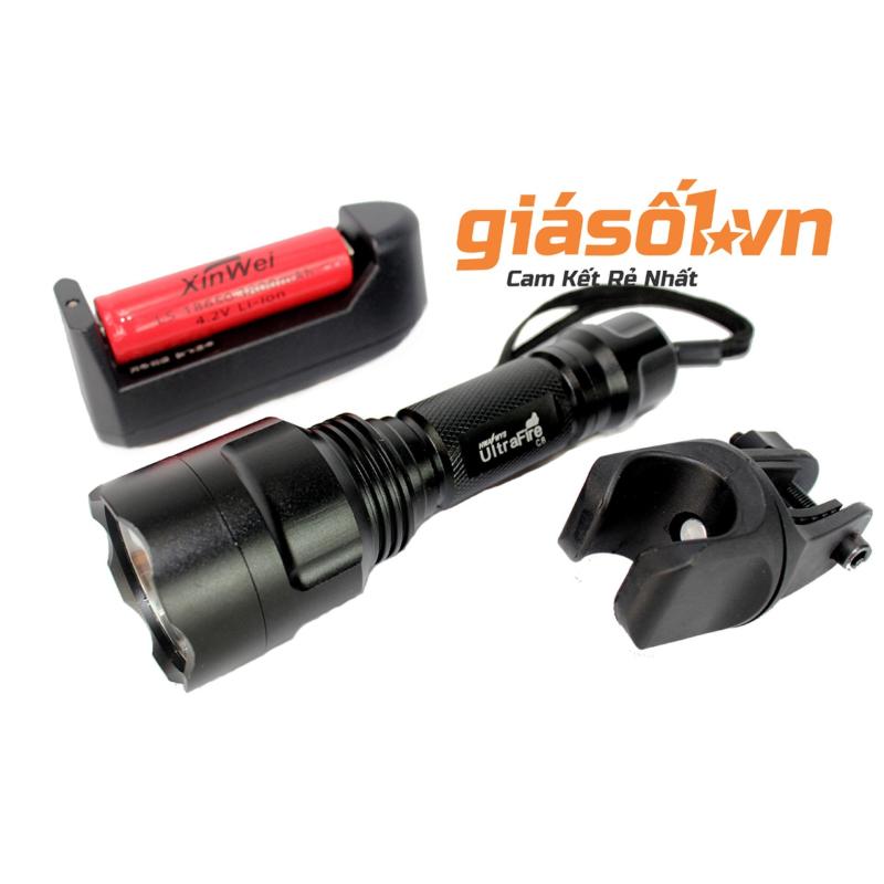 Bảng giá Bộ 1 đèn pin siêu sáng C8 + 1 pin sạc lithium + 1 cục sạc + 1 giá
đỡ xe đạp (Đen)