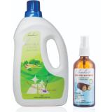Bộ 1 dung dịch lau sàn sả chanh lamha 1000ml và 1 tinh dầu xịt phòng trầm hương lamha 100ml