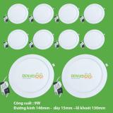 Bộ 10 đèn led âm trần tròn 9w ánh sáng trắng