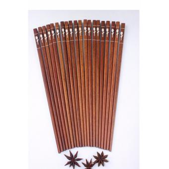 Bộ 10 đôi dũa gỗ trắc cao cấp khảm ngọc trai Lâm Nguyên D007  