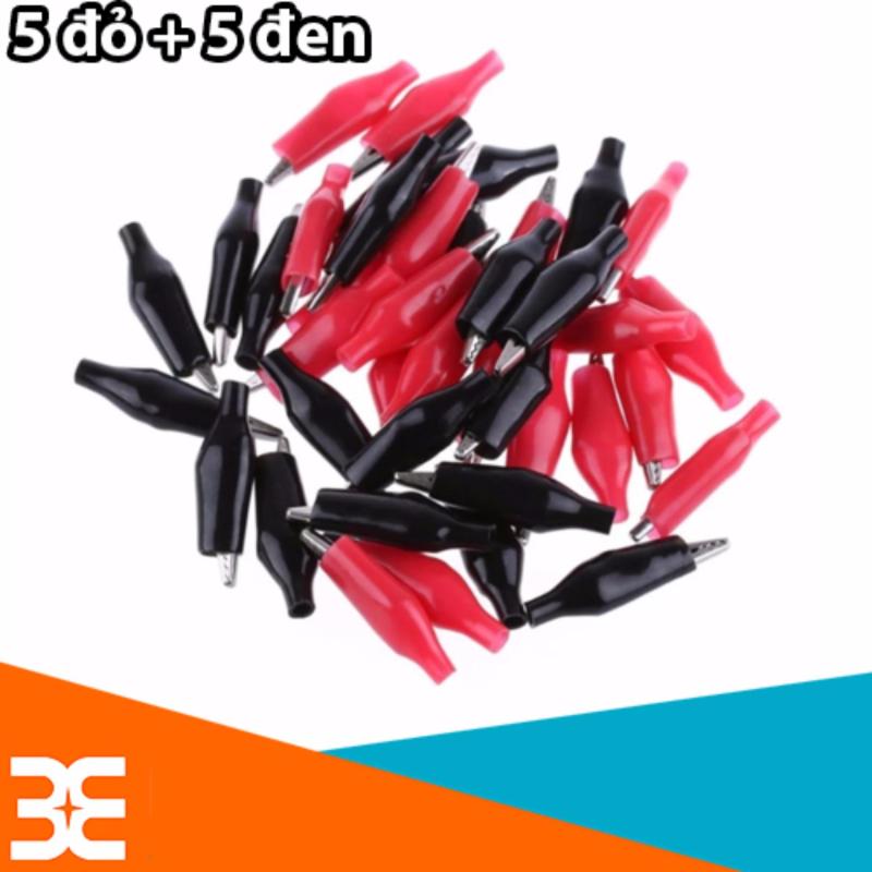 Bảng giá Mua Bộ 10 kẹp cá sấu 3.5Cm ( 5 Đỏ- 5 Đen )
