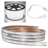 Bộ 10 mét đèn Led dây 5050/220V 1 màu ánh sáng trắng và 1 đầu nối dây nguồn