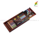 Bộ 12 cây bút chì màu nhũ, hộp gỗ, Colormate