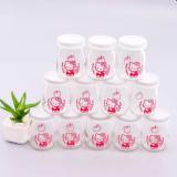 Bộ 12 cốc làm sữa chua thủy tinh họa tiết có nắp chụp