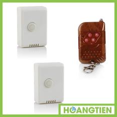 Bộ 2 công tắc điều khiển từ xa sóng rf công suất lớn tpe rc1a + remote rf vỏ vân gỗ r1vg315