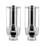 Bộ 2 Hộp đựng nước rửa tay, sữa tắm gắn tường cao cấp Hanghot365 (Trắng Bạc)