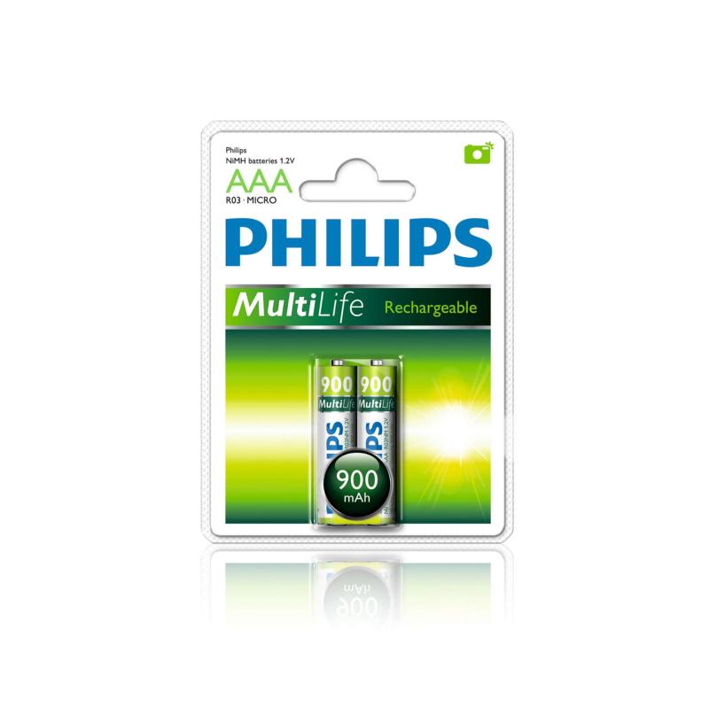 Bảng giá Bộ 2 vỉ pin sạc Philips AAA 900 mAh