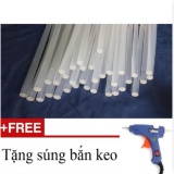 Bộ 20 keo cây silicon keo nến 24cm + tặng súng bắn keo silicon 20w