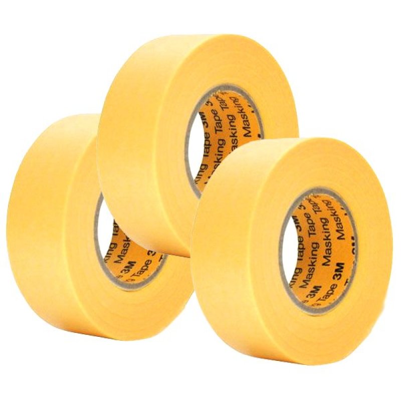 Bộ 3 cuộn băng keo Masking Tape 3M 243J Plus 20mmx18m (Vàng)