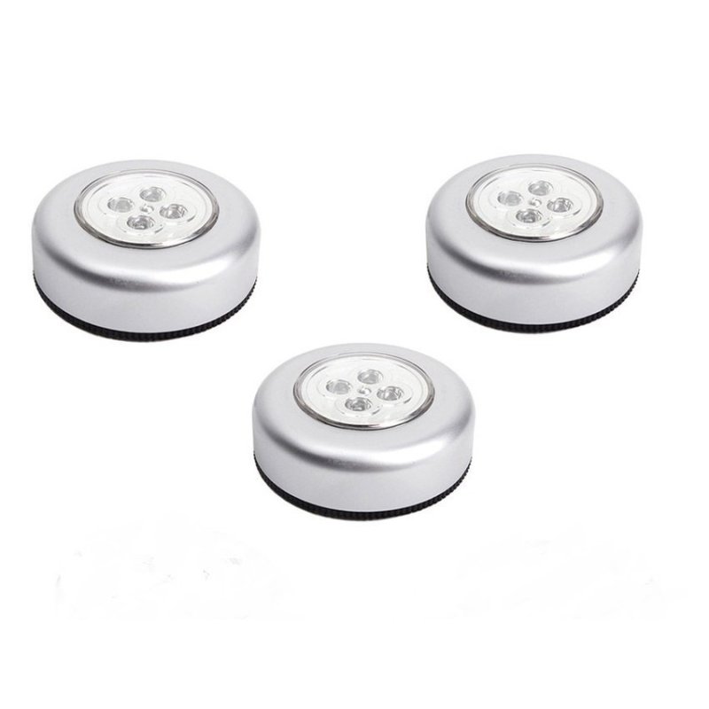 Bảng giá Mua Bộ 3 đèn LED dán tường 4 bóng sử dụng pin AAA (Trắng)
