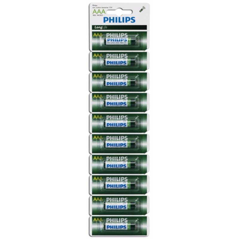 Bảng giá Mua Bộ 3 vỉ 10 viên Pin Phillips Longlife  AAA 1.5V (Xanh)