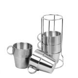 Bộ 4 cốc 250 ml giữ nhiệt bằng 2 lớp inox