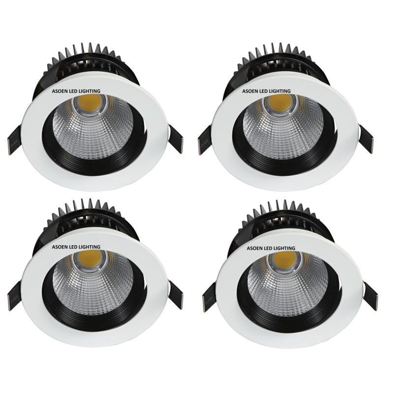 Bảng giá Mua Bộ 4 đèn LED Âm Trần Pha Chiếu Điểm 5W (Ánh sáng vàng) ASF-COB5-360-3000K