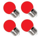 [HCM]Bộ 4 Đèn LED Bulb Điện Quang 1W E27 Màu đỏ