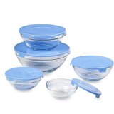 Bộ 5 bát thủy tinh Cooking Bowl/bát thủy tinh chịu nhiệt có nắp (Màu ngẫu nhiên)