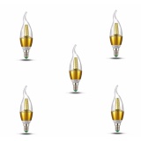 Bộ 5 bóng đèn led trái ớt nến đuôi E14 5w sáng vàng