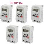 Combo 5 công tắc hẹn giờ 17 chương trình Electron timer KG 316T-II Điện áp làm việc: 220V AC Công suất tải: 25A tự động bật tắt ,timer điện tử
