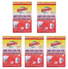 Bộ 5 hộp 10 gói bột tẩy cặn vôi ấm nước bình nước Hando loại 50g/gói GT96
