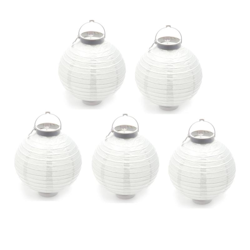 Bảng giá Mua Bộ 5 Lồng đèn giấy chạy pin màu trắng