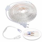 Bộ 5 mét đèn led dây 5050/220v 1 màu ánh sáng vàng và đầu nối dây nguồn