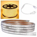 Bộ 5 mét đèn led dây 5050/220v 1 màu ánh sáng vàng và đầu nối dây nguồn